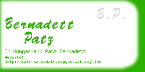 bernadett patz business card